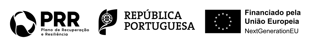 Banner with logos: PRR – Plano de Recuperação e Resiliência, República Portuguesa, and EU NextGenerationEU funding